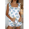 Ekouaer Womens Silk Pajama Set Bow Tie Knot Tank Top Satin Pjs Sets S-XXL(Blue Hydrangea)