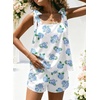 Ekouaer Womens Silk Pajama Set Bow Tie Knot Tank Top Satin Pjs Sets S-XXL(Blue Hydrangea)