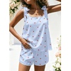 Ekouaer Womens Silk Pajama Set Bow Tie Knot Tank Top Satin Pjs Sets S-XXL(Cherry Blue Plaid)