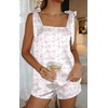 Ekouaer Womens Silk Pajama Set Bow Tie Knot Tank Top Satin Pjs Sets S-XXL(Pink Bow Hydrangea)