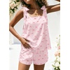 Ekouaer Womens Silk Pajama Set Bow Tie Knot Tank Top Satin Pjs Sets S-XXL(Pink Striped Bow Print)