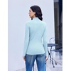Turtleneck Tops for Women Long Sleeve Mock Neck Shirts Undershirts 3 Pack(Black/White/Light Blue)