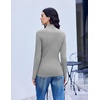 Turtleneck Tops for Women Long Sleeve Mock Neck Shirts Undershirts 3 Pack(Black/White/Light Grey)