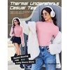 Turtleneck Tops for Women Long Sleeve Mock Neck Shirts Undershirts 3 Pack(Black/White/Pink)