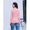 Turtleneck Tops for Women Long Sleeve Mock Neck Shirts Undershirts 3 Pack(Black/White/Pink)