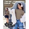 Turtleneck Tops for Women Long Sleeve Mock Neck Shirts Undershirts 3 Pack(Black/White/Tea Grey)