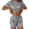 Ekouaer Womens Pajama Sets Sexy Lounge Sets Side Split Short Pj Sets(Zebra Pattern)