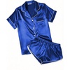 Ekouaer Womens Satin Pajama Set Silk Pj Short Sets 2 Piece Loungewear S-5XL(Sky Blue)