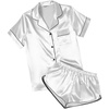 Ekouaer Womens Satin Pajama Set Silk Pj Short Sets 2 Piece Loungewear S-5XL(White)