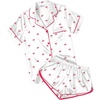Ekouaer Womens Satin Pajama Set Silk Pj Short Sets 2 Piece Loungewear S-5XL(White Cherry Print)