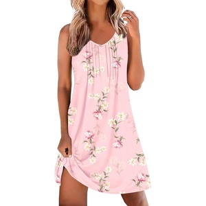Ekouaer Nightgowns for Women Sleeveless Sleep Shirt Tank V Neck Night Gown(Lily Elegance)