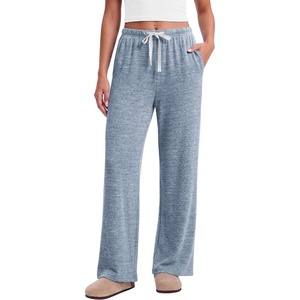 Ekouaer Pajama Pants Women 2026 Soft Pj Bottom Wide Leg Lounge Sleep Pants(Light Blue)