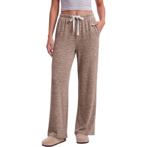 Ekouaer Pajama Pants Women 2026 Soft Pj Bottom Wide Leg Lounge Sleep Pants(Light Brown)