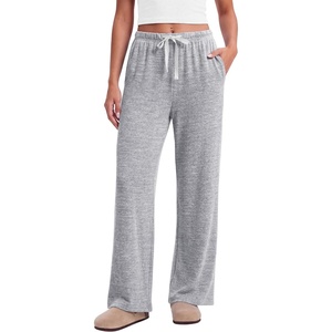 Ekouaer Pajama Pants Women 2026 Soft Pj Bottom Wide Leg Lounge Sleep Pants(Light Grey)