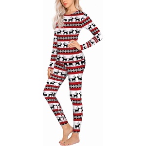 Ekouaer Thermal Underwear for Women Long Johns Sets Lightweight Base Layer(Deer White)