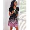 Ekouaer 3 Pack Nightgowns for Women Short Sleeve Sleepshirt Night Shirts(Black/Sparkling Branches/Cherry Blossoms)