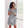 Ekouaer 3 Pack Nightgowns for Women Short Sleeve Sleepshirt Night Shirts(Black/Sparkling Branches/Gray Floral)