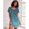 Ekouaer 3 Pack Nightgowns for Women Short Sleeve Sleepshirt Night Shirts(Black/Sparkling Branches/Gray Floral)