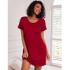 Ekouaer 3 Pack Nightgowns for Women Short Sleeve Sleepshirt Night Shirts(Black/Wine Red/Leopard)