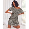 Ekouaer 3 Pack Nightgowns for Women Short Sleeve Sleepshirt Night Shirts(Black/Wine Red/Leopard)