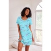 Ekouaer 3 Pack Nightgowns for Women Short Sleeve Sleepshirt Night Shirts(Blue Print/Coffee Cup/Purple Stars)