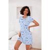 Ekouaer 3 Pack Nightgowns for Women Short Sleeve Sleepshirt Night Shirts(Blue Stars/Purple Stars/Pink Floral)