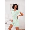 Ekouaer 3 Pack Nightgowns for Women Short Sleeve Sleepshirt Night Shirts(Green Floral/Blue Bow Stripes/Floral Pink)
