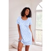 Ekouaer 3 Pack Nightgowns for Women Short Sleeve Sleepshirt Night Shirts(Green Floral/Blue Bow Stripes/Floral Pink)