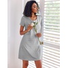 Ekouaer 3 Pack Nightgowns for Women Short Sleeve Sleepshirt Night Shirts(Navy/Leopard Brown/Light Grey Stripe)