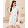 Ekouaer Nightgowns for Women Button Down Sleep Shirt Short Sleeve Sleepwear(Lavender)