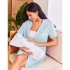 Ekouaer Nightgowns for Women Button Down Sleep Shirt Short Sleeve Sleepwear(Light Blue)