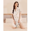 Ekouaer Nightgowns for Women Button Down Sleep Shirt Short Sleeve Sleepwear(Little Daisy)