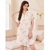 Ekouaer Nightgowns for Women Button Down Sleep Shirt Short Sleeve Sleepwear(Little Daisy)
