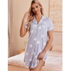 Ekouaer Nightgowns for Women Button Down Sleep Shirt Short Sleeve Sleepwear(Stars)