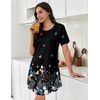 Ekouaer Nightgowns for Women Pleated Nightshirts Short Sleeve Sleepshirts(Black Colorful Butterfly)