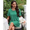 Ekouaer Nightgowns for Women Pleated Nightshirts Short Sleeve Sleepshirts(Light Green)