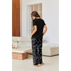 Ekouaer Pajama Sets for Women 2 Piece Short Sleeve Pj V Neck Chest Pocket(Black White Floral)
