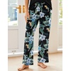Ekouaer Pajama Sets for Women 2 Piece Short Sleeve Pj V Neck Chest Pocket(Black-blue Flower)