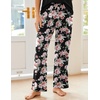Ekouaer Pajama Sets for Women 2 Piece Short Sleeve Pj V Neck Chest Pocket(Black-pink Flower)