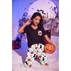 Ekouaer Pajama Sets for Women 2 Piece Short Sleeve Pj V Neck Chest Pocket(Halloween Kitty)