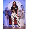 Ekouaer Pajama Sets for Women 2 Piece Short Sleeve Pj V Neck Chest Pocket(Halloween Kitty)