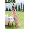 Ekouaer Pajama Sets for Women 2 Piece Short Sleeve Pj V Neck Chest Pocket(Orange Pink Floral)