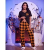 Ekouaer Pajama Sets for Women 2 Piece Short Sleeve Pj V Neck Chest Pocket(Orange Plaid)