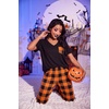 Ekouaer Pajama Sets for Women 2 Piece Short Sleeve Pj V Neck Chest Pocket(Orange Plaid)