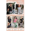 Ekouaer Pajama Sets for Women 2 Piece Short Sleeve Pj V Neck Chest Pocket(Rose Pink Palm Leaves)