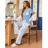 Ekouaer Pajama Sets for Women 2 Piece Short Sleeve Pj V Neck Chest Pocket(White Sea Shell)