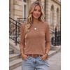 Ekouaer Womens Long Sleeve Shirts Casual Crewneck Tops Fall Clothes(Burnt Orange)