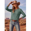 Ekouaer Womens Long Sleeve Shirts Casual Crewneck Tops Fall Clothes(Green)