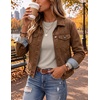 Ekouaer Womens Long Sleeve Shirts Casual Crewneck Tops Fall Clothes(Khaki)