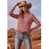 Ekouaer Womens Long Sleeve Shirts Casual Crewneck Tops Fall Clothes(Wine Red)
